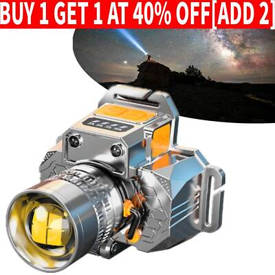 #ad #ad Head Mounted Induction Zoomable Super Bright Flashlight Rechargeable Headlamp; $18.97