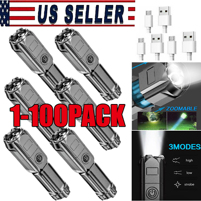 #ad Rechargeable 990000LM LED Flashlight Tactical Police Super Bright Torch Zoomable $278.09