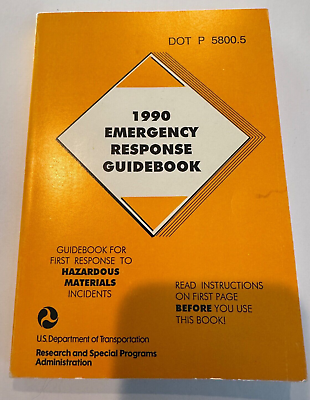 #ad DOT Emergency Response Guidebook 1990 Railroad Transportation Hazardous Material $8.20