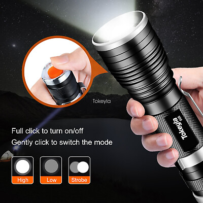 #ad Super Bright Tactical LED Flashlight Military 3 Modes Zoomable Torch Aluminium $6.99