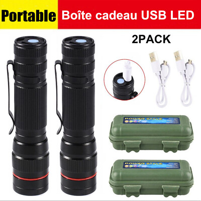 #ad Super Bright Small Mini LED Flashlight 9900000LM Torch USB Rechargeable 1 2 Pack $6.80