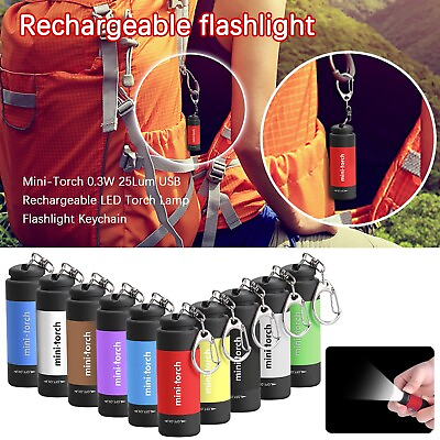 #ad #ad Mini Torch 0.3W 25Lum USB Rechargeable LED Torch Lamp Flashlight Keychain $1.49