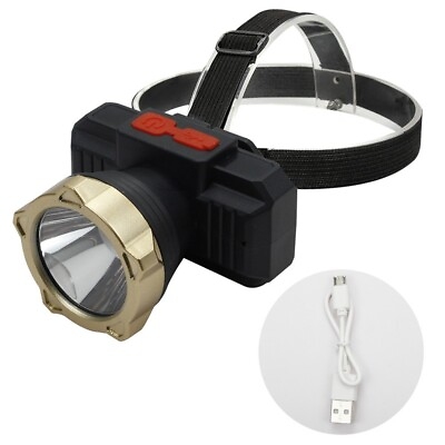 #ad Fishing Headlight LED Rechargeable Camping Fishing Flashlight Head mounted Light $13.39