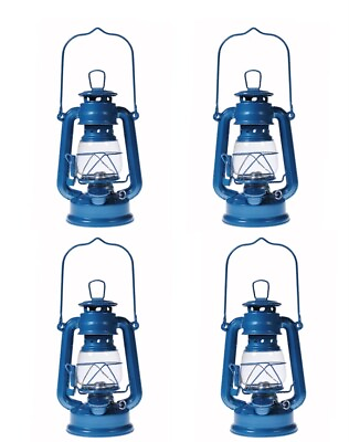 #ad Hurricane Kerosene Oil Lantern Emergency Hanging Light Lamp Blue 8 Inch $22.43
