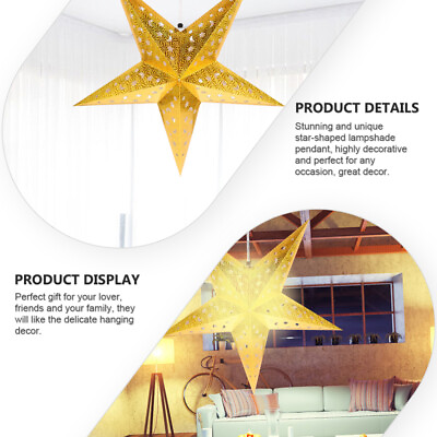 #ad Gold 5 Pointed Star Paper Lanterns for Christmas amp; Parties 6pcs 30cm $16.18