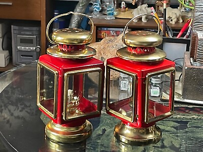 #ad SET OF 2 VINTAGE OIL LAMP LANTERNS H. 9quot; INCHES READ THE INFO. $136.66