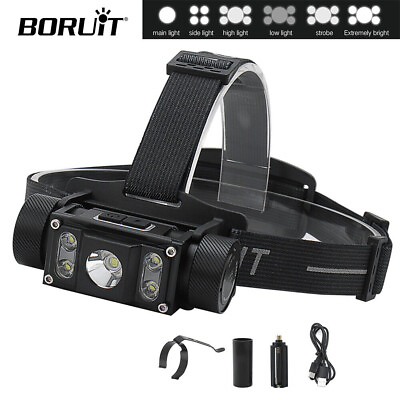 #ad Multi functional BORUiT 5LED Headlamp USB Type C Head Torch Flashlight Headlight $42.77