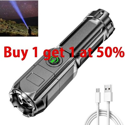 #ad Rechargeable 990000Lm Led Flashlight Torch Zoomable Tactical Police Super Bright $6.99