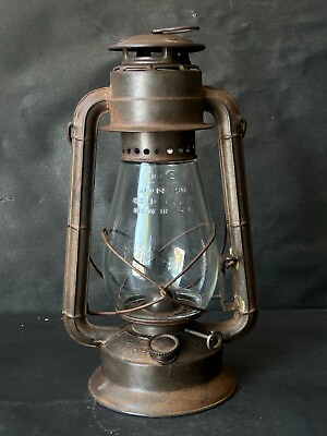 #ad OLD VINTAGE IRON JUNIOR DIETZ N.Y USA WITH ORIGINAL GLOB LANTERN KEROSENE LAMP $275.00