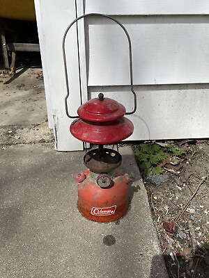 #ad 1965 Red Coleman Single Mantle Lantern 200A Dated 1 65 Untested Vintage $34.00