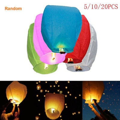 #ad 10PC Degradable Lanterns Paper Wish Lamp Candle Wedding Party Holiday Gift $18.18