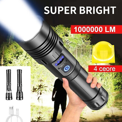 #ad #ad 1000000 Lumens LED Flashlight Tactical Light Super Bright Torch USB Rechargeable $24.99