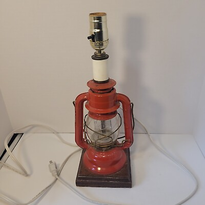 #ad Vintage Dietz Ranch Craft Red Electric Railroad Lantern Lamp $25.00