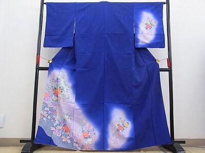 #ad Houmongi Kimono Japan Visiting Kimono Paper Peacock Feather And Flower Pattern $135.68