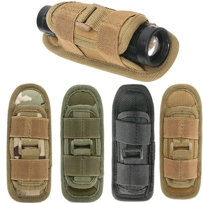 #ad Tactical Nylon Molle Flashlight Holder Belt Holster Flashlight Torch Case Pouch $9.56