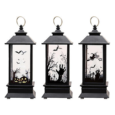 #ad Halloween Candle Lanterns Vintage Style Lantern Decorative Flameless Lamp Gift $9.11