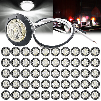 #ad 3 4quot; 12V Marker Lights LED Truck Trailer Round Side Bullet Light Amber Red Lamps $11.99