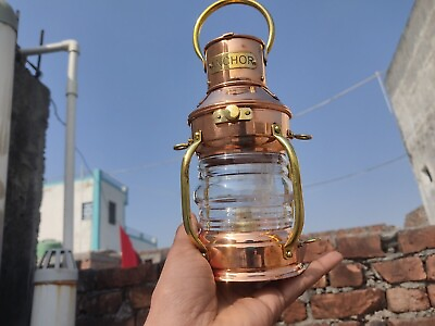 #ad Maritime Ship Lamp Copper Brass Oil Lantern Nautical Collectible Home Decorative $69.00