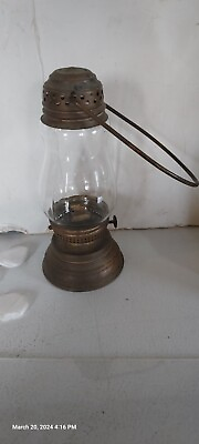 #ad Antique Brass Skaters Lantern – Complete Untested $89.00