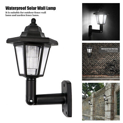 #ad Outdoor Solar Powered Wall Lantern LED Lights Garden Pathway Landscape Lamp $11.99
