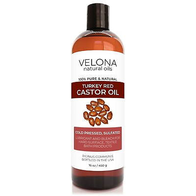 #ad Castor Oil Turkey Red Oil by Velona 16 oz Natural Cold Pressed Hair Body $15.69