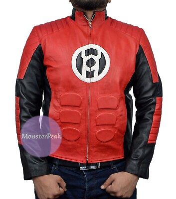 #ad Gardner#x27;s Ryan Reynolds Red Lantern Leather Jacket XXS 5XL $85.00