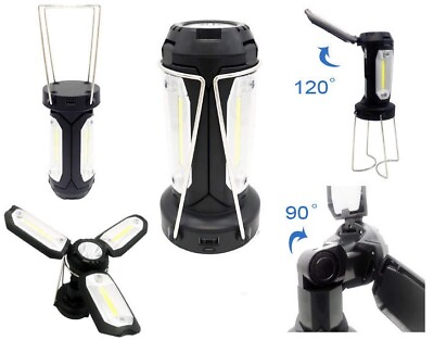#ad Set of 2 Rechargeable LED Black Camping Lantern Portable Emergency Flashlight $17.99