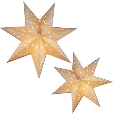 #ad 7 Point Star Paper Lantern2PCS Collapsible Handmade Hanging Hollow Star Pape... $35.38