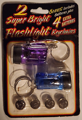 #ad #ad Super Bright Mini Flashlight Keychains Pack of 2 Purple amp; Blue DM Marketing New $12.95