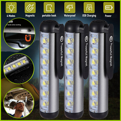 #ad Rechargeable LED COB Work Light Flashlight Lamp Magnetic Camping Torch Pen Light $10.95