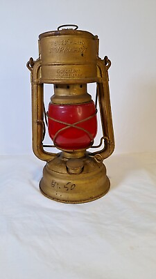 #ad Feuerhand No.276 Baby Special Sturmkappe Kerosene Lantern German Oil Red Glass $109.99