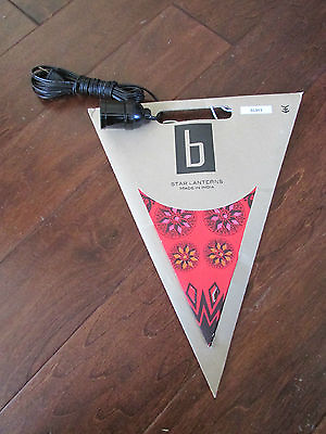 #ad Idea Barn Red Star Pattern Paper Lantern Star Design amp; Light Cord $22.49