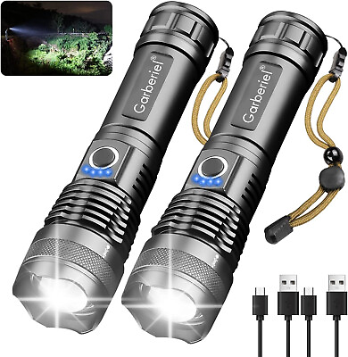 #ad XHP70 XHP50 LED USB Rechargeable Flashlight Super Bright Zoom Camping Torch Lamp $12.88