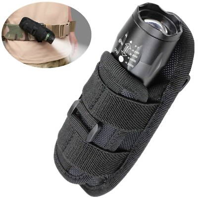 #ad #ad US Tactical Flashlight Holster Pouch with 360 Degrees Rotatable Belt Clip Holder $9.67