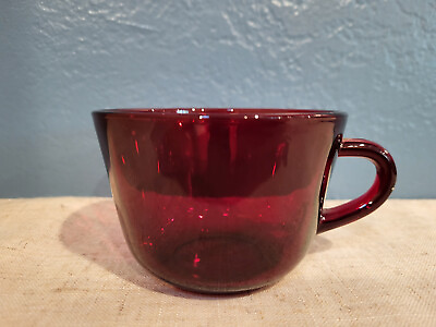#ad VTG Royal Ruby Red Depression Glass Coffee Tea Cup Anchor Hocking $12.00