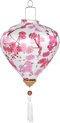 #ad Silk Lantern Oriental Chinese Lanterns Hanging Silk Lanterns 12Inch Floral La... $25.99