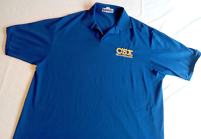 #ad #ad Vintage CSX Train Car Railroad Transportation Polo Shirt Employee Shirt XL $16.95