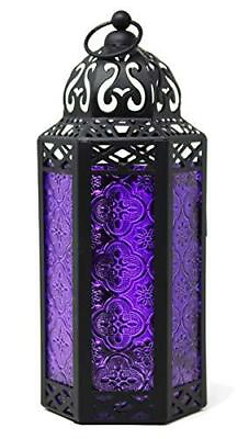 #ad Vela Lanterns Decorative Candle Lantern Holders Purple Glass Medium $24.19