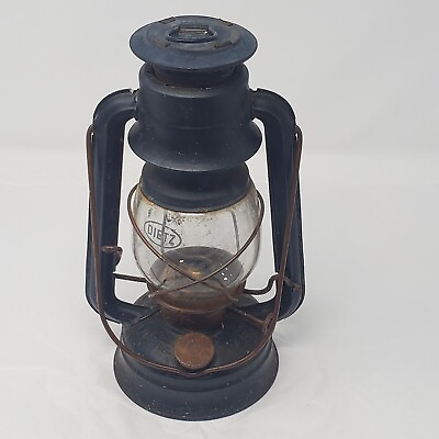 #ad DIETZ Tubular Lantern 76 Original Oil Lamp Black With Brass Trim Cold Blast READ $22.95