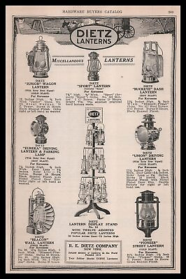 #ad 1924 Dietz Lanterns New York Cold Display Stand Street Lanterns Vintage Print Ad $26.60