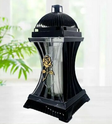 #ad Black Holder Lantern Lamp 34*19 cm with Candle 50 hours $48.00