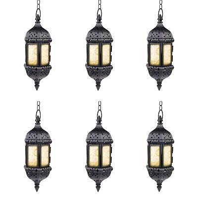 #ad 6 Pcs Hanging Candle Lantern Moroccan Chandelier Retro Candle Holder Moroccan... $144.78