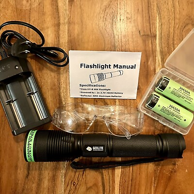 #ad GeoLite 310 1 Midwave MW 310nm UVB LED Flashlight Kit. Rechargeable Batteries. $99.99