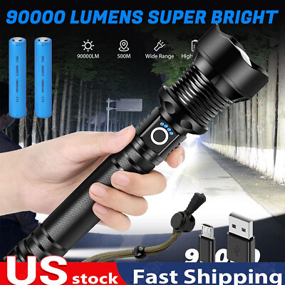 #ad LED Flashlight Super Bright Tactical Police Torch USB Rechargeable Lamp battery $33.24