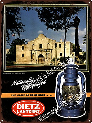 #ad 1952 Dietz Lanterns Blizzard Monarch Wizard No 2 The Alamo Metal Sign 9x12quot; A356 $24.95