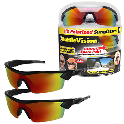 #ad #ad As Seen On TV BattleVision HD Polarized Sunglasses 2 Pairs Eliminate Glare $19.99
