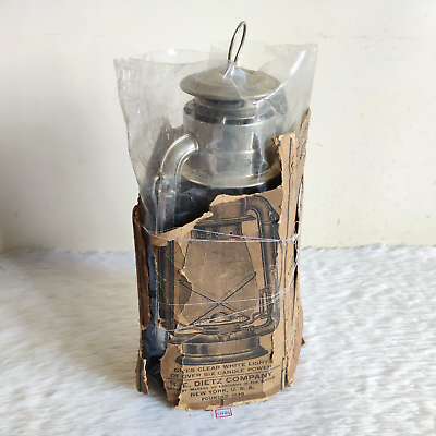 #ad 1930s Vintage The Genuine Dietz Kerosene Brass Lantern Original Box Label LN24 $400.00