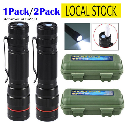#ad 12000000 lumens Small LED Mini Flashlight Pocket Super Bright Torch Rechargeable $6.80