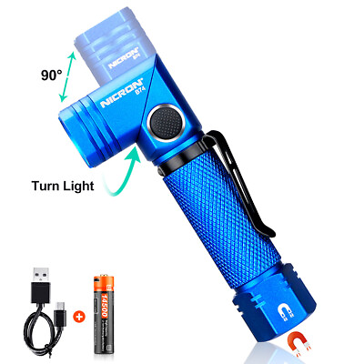 #ad #ad Nicron 600 Lumens Rechargeable Twist 90° Magnetic Tactical LED Flashlight Torch $30.99