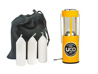 #ad UCO Original Candle Lantern Value Pack with 3 Candles and Storage Bag Yellow $36.65
